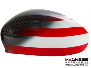 Alfa Romeo 4C Mirror Covers - Carbon Fiber - Full Replacemens - American Flag 